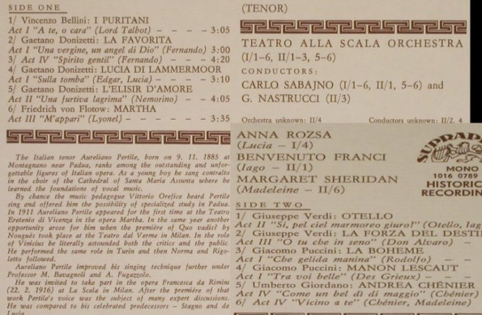 Pertile,Aurelio: Operatic Recital, Supraphon(1016 0789 G), CZ, 1973 - LP - L4087 - 14,00 Euro