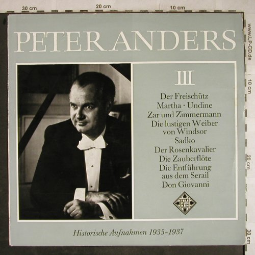 Anders,Peter: Historische Aufnahmen,1935-37,vol.3, Telefunken (HT 29), D Typ: LP Best.-Nr.: L4089 Preis: 7,50 Euro