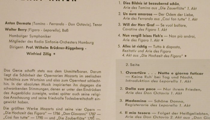Dermota,Anton und Walter Berry: Mozart Arien, vg+/vg+, stoc, musica alitera (MEL 8000), D Typ: LP Best.-Nr.: L4090 Preis: 5,00 Euro