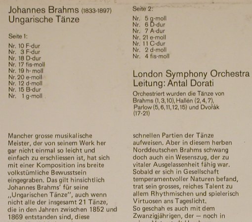 Brahms,Johannes: Ungarische Tänze, Fontana(6531 003), NL,  - LP - L4091 - 5,50 Euro