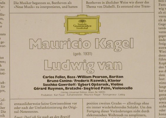 Kagel,Mauricio: Ludwig van, D.Gr.(2530 014), D, 1970 - LP - L4097 - 20,00 Euro