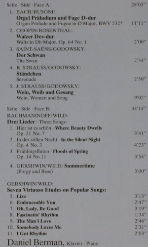 Berman,Daniel: Bach,Busoni,Chopin..., m-/vg+, Pianothek(651131), D, Foc, 1984 - LP - L4118 - 5,00 Euro