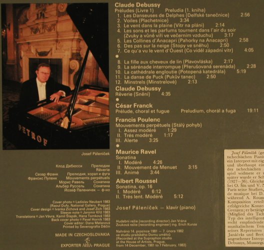 Palenícek,Josef: Debussy,Franck,Poulenc,Ravel...,Foc, Supraphon(1111 3771-72 G), CZ,stoc, 1983 - 2LP - L4133 - 7,50 Euro