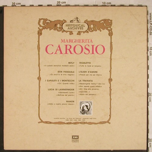 Carosio,Margherita: Historical Archives, EMI Discoteca(3C 053-00734 M), I, stoc,  - LP - L4145 - 5,50 Euro