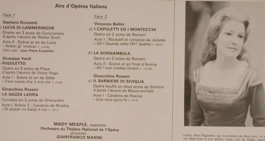 Mesple,Mady: Airs d'operas italiens, Foc, vg+/m-, La Voix De Son Maitre(C 069-12889), F(vol.2),  - LP - L4168 - 5,00 Euro