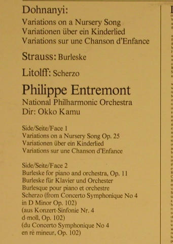 Dohnanyi,Ernst von/Strauss/Litolff: Variations on a Nursery Song,op.25, CBS Masterworks (76 910), NL, 1980 Typ: LP Best.-Nr.: L4189 Preis: 7,50 Euro