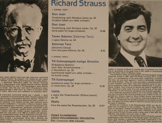 Strauss,Richard: Till Eulenspiegel .../ Don Juan..., Supraphon(1110 4150 ZA), CZ,vg+/m-, 1987 - LP - L4194 - 4,00 Euro