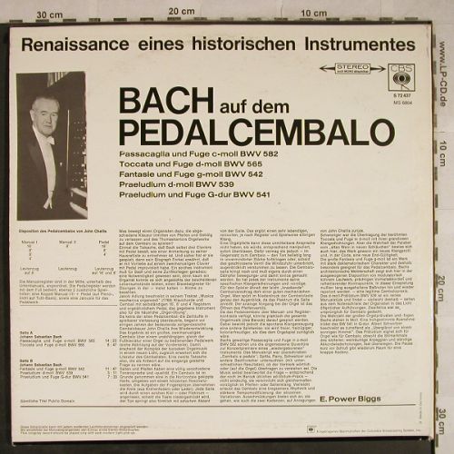 Bach,Johann Sebastian: Auf dem Pedalcembalo,E.Power Biggs, CBS (S 72 437), D Typ: LP Best.-Nr.: L4200 Preis: 7,50 Euro
