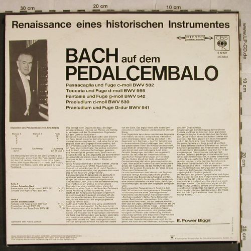 Bach,Johann Sebastian: Auf dem Pedalcembalo,E.Power Biggs, CBS(S 72 437), D,  - LP - L4200 - 7,50 Euro