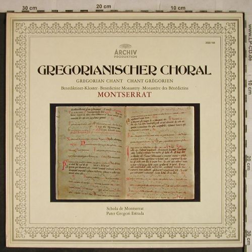 Schola de Montserrat: Gregorianischer Choral, Foc, Archiv (2533 158), D, 1974 Typ: LP Best.-Nr.: L4231 Preis: 4,00 Euro