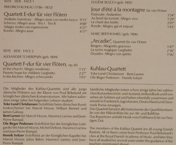 Kuhlau,Friedrich, Tcherepnin, Bozza: Virtuose Kammermusik, Foc, Telefunken (6.42708 AZ), D, 1982 Typ: LP Best.-Nr.: L4232 Preis: 6,00 Euro