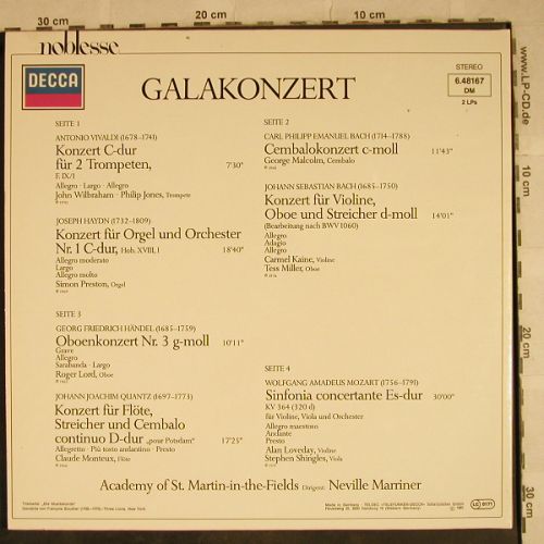 V.A.Gala-Konzert: Vivaldi,Haydn,C.Ph.E.Bach,JS Bach, Decca Noblesse(6.48167 DM), D, Foc, 1981 - 2LP - L4234 - 5,00 Euro
