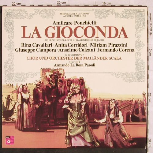 Ponchielli,Amilcare: La Gioconda/Boito, Höhepunkte(52), BASF,Cover~~ (10 22324-8), D, m/vg+, 1975 Typ: LP Best.-Nr.: L4298 Preis: 6,00 Euro