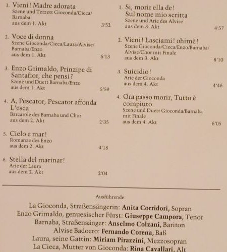 Ponchielli,Amilcare: La Gioconda/Boito, Höhepunkte(52), BASF,Cover~~ (10 22324-8), D, m/vg+, 1975 Typ: LP Best.-Nr.: L4298 Preis: 6,00 Euro
