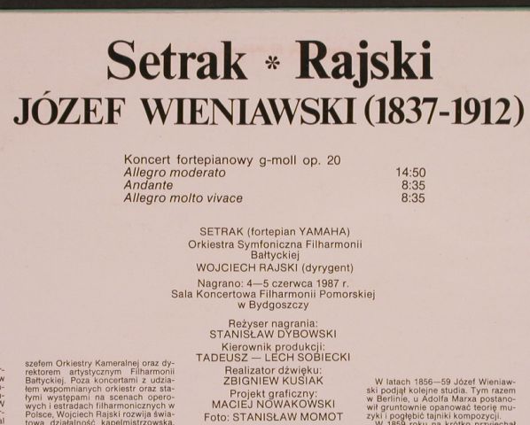 Wieniawski,Jozef: Koncert fortepiano g-moll op.20, wifon(LP-078), PL, 1988 - LP - L4299 - 6,00 Euro