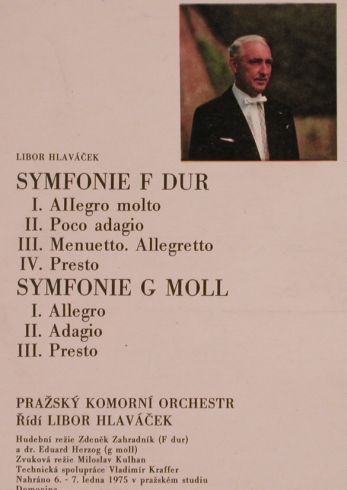Kozeluh,Leopold: Symfonie F Dur, G Moll, Supraphon (1 10 2078 G), CZ, 1977 Typ: LP Best.-Nr.: L4301 Preis: 6,50 Euro