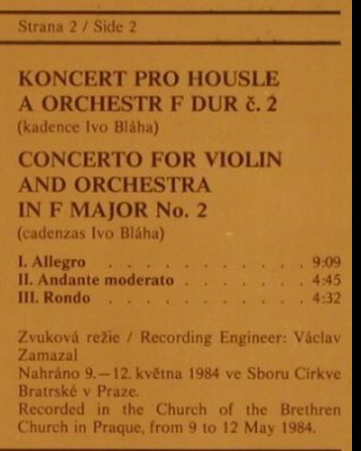 Stamic,Karel: Koncerty Pro Housle a Orchestr, Panton (8110 0448), CZ, 1984 Typ: LP Best.-Nr.: L4305 Preis: 7,50 Euro