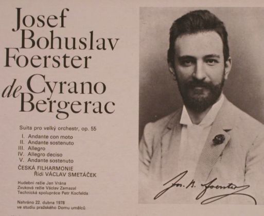 Foerster,Josef Bohuslav: de Cyrano de Bergerac, Supraphon(1110 2456), CZ, 1979 - LP - L4313 - 6,00 Euro