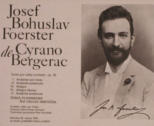 Foerster,Josef Bohuslav: de Cyrano de Bergerac, Supraphon (1110 2456), CZ, 1979 Typ: LP Best.-Nr.: L4313 Preis: 6,00 Euro