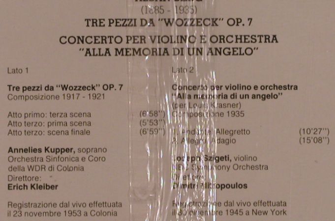 Berg,Alban: Tre Pezzi Da Wozzeck, FS-New, Fonit Cetra(DOC 3), I,  - LP - L4344 - 12,50 Euro