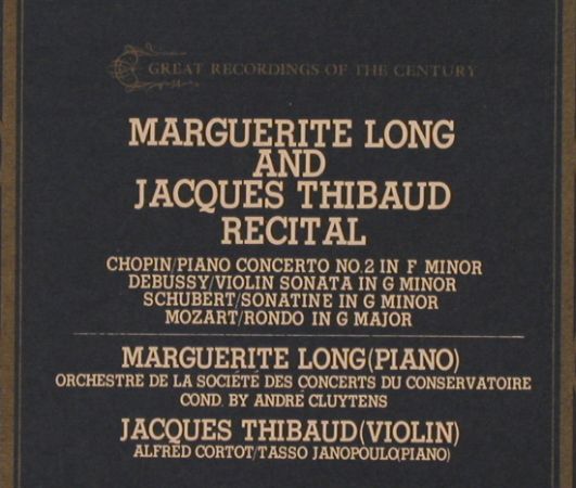 Long,Marguerite & Jacques Thibaud: Recital -Chopin, Debussy, Schubert, EMI Angel(GR-2216), J, stoc,  - LP - L4385 - 17,50 Euro