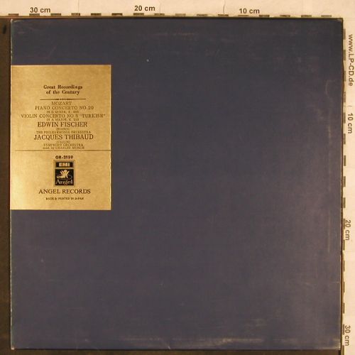 Fischer,Edwin & Jacques Thibaud: Mozart, Piano C. No.20,Nr.5 Turkish, EMI Angel (GR-2159), J Typ: LP Best.-Nr.: L4386 Preis: 17,50 Euro