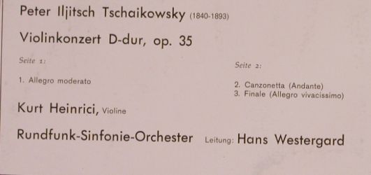 Tschaikowsky,Peter: Violinkonzert D-dur op.35, Pergola (832 013 PGY), NL Typ: LP Best.-Nr.: L4390 Preis: 4,00 Euro