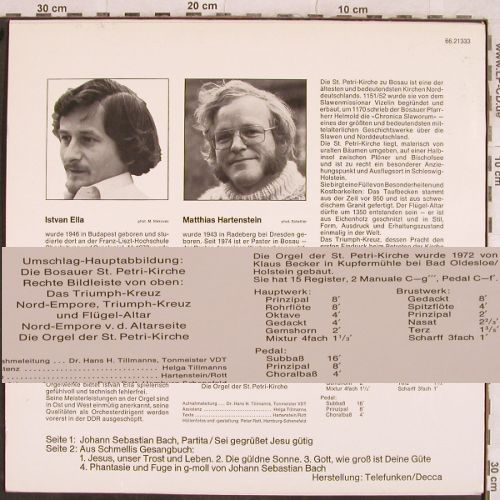Ella,Istvan: spielt d.Orgel d.Pfarrkirche Bosau, Telefunken/Decca (66.21333HT30175), D Typ: LP Best.-Nr.: L4403 Preis: 7,50 Euro