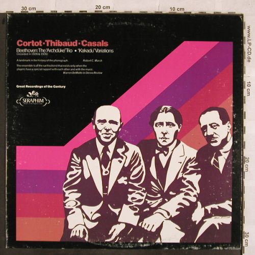 Cortot,Alfred / Thibaud / Casals: Beethoven,Archduke Trio,KakaduVari, Seraphim (60242), US, m /vg+ Typ: LP Best.-Nr.: L4408 Preis: 9,00 Euro