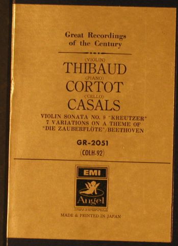 Thibaud,Jacques / Cortot / Casals: Violin Sonata No.9, 7 Variat..Beeth, EMI Angel(GR-2051), J,  - LP - L4410 - 22,50 Euro