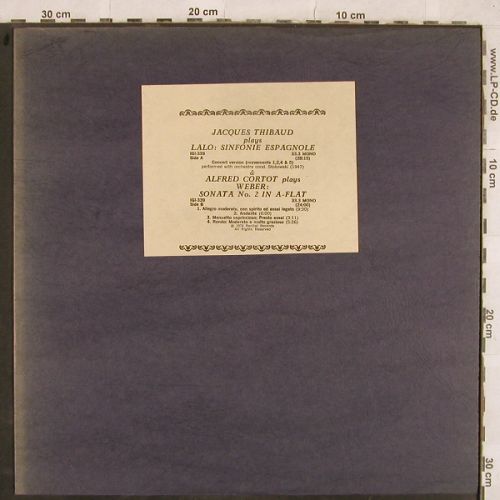 Thibaud,Jacques / Alfred Cortot: Lalo:Sinfonie Espagnole/Weber S.No2, Recital Records(IGI-339), m /vg+, 1974 - LP - L4411 - 20,00 Euro