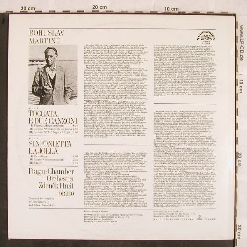 Martinu,Bohuslav: Toccata e due canzoni,Sinf.La Jolla, Supraphon(1 10 1619), CZ, 1974 - LP - L4416 - 7,50 Euro