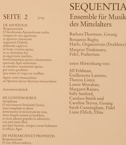 V.A.Musica Medicina-Sequentia: Hildegard von Bingen, Foc, Harmonia Mundi(HM 745), D, 1985 - LP - L4426 - 5,00 Euro