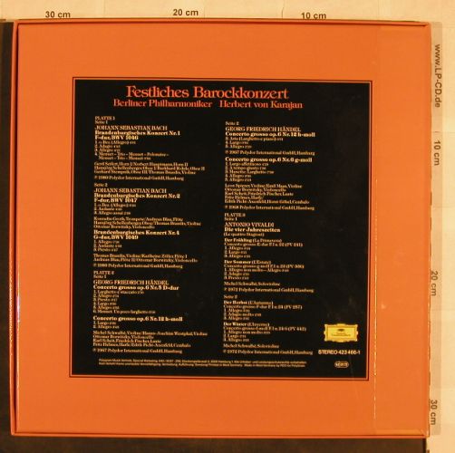 V.A.Festliches Barockkonzert: Bach,Händel,Vivaldi, Box, D.Gr. (423 466-1), D Typ: 3LP Best.-Nr.: L4430 Preis: 7,50 Euro