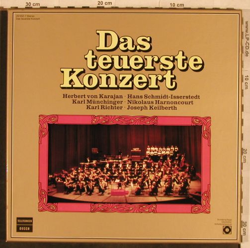 V.A.Das Teuerste Konzert: Karajan...Keilbert, 10 Tr., Box, Telefunken (29 552-7), D, DSC-Ed., 1975 Typ: 4LP Best.-Nr.: L4432 Preis: 6,00 Euro