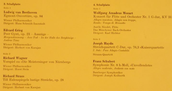 V.A.Das Teuerste Konzert: Karajan...Keilbert, 10 Tr., Box, Telefunken (29 552-7), D, DSC-Ed., 1975 Typ: 4LP Best.-Nr.: L4432 Preis: 6,00 Euro
