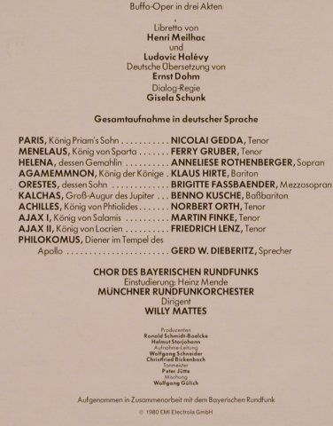 Offenbach,Jacques: Die schöne Helena, gesammt A., Box, EMI(14 5832 3), D, 1980 - 2LP - L4477 - 10,00 Euro