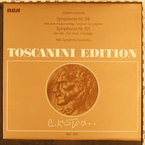 Haydn,Joseph: Sinfonien Nr.94 & 101, Promo-Stol, RCA Toscanini Ed. (AT 120), D, 1960 Typ: LP Best.-Nr.: L4482 Preis: 5,00 Euro