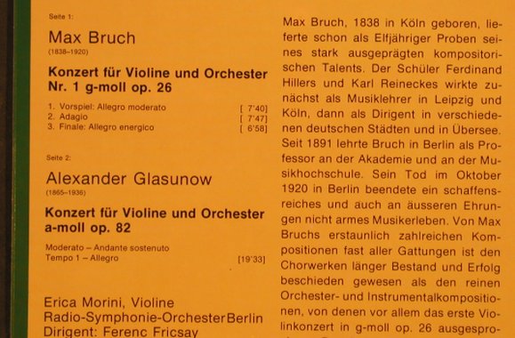 Bruch,Max / Glazunow: Violinkonzerte Nr.1g.moll op.26/82, Heliodor(2548 170), D, Ri,  - LP - L4501 - 7,50 Euro