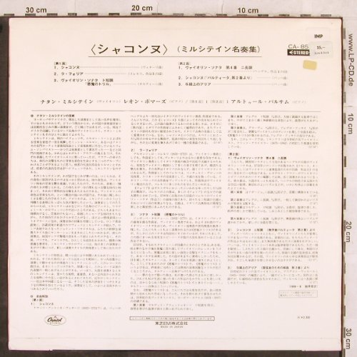 Milstein,Nathan: Chaconne, Corelli...Bach, Capitol(CA-8511), J,  - LP - L4527 - 60,00 Euro