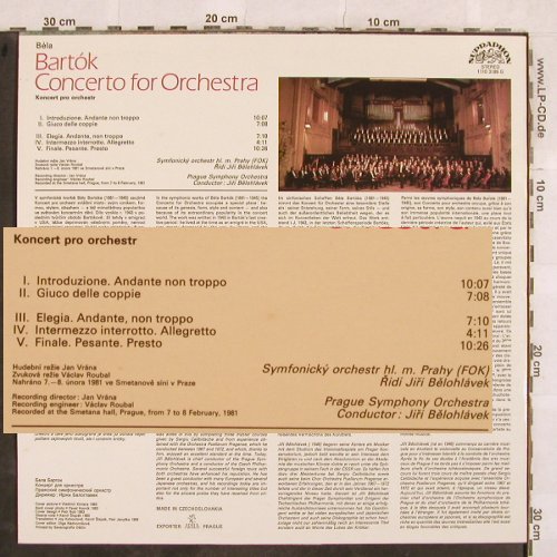Bartok,Bela: Concerto for Orchestra, Supraphon(1110 3189 G), CZ, 1983 - LP - L4533 - 7,50 Euro