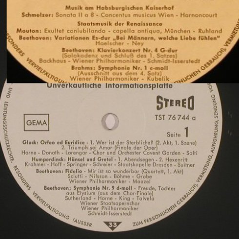 V.A.Musikalische Herbstlese 70: Gluck...Brahms, Musteplatte, Decca(TST 76 744), D, 1970 - LP - L4540 - 4,00 Euro