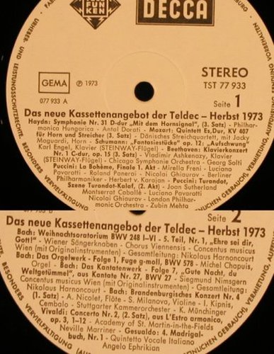 V.A.Musikalische Herbstlese 73: Haydn-Dorati..Gesualdo-Ephrikian, Decca,Musterplatte(TST 77 933), D, 1973 - LP - L4542 - 4,00 Euro