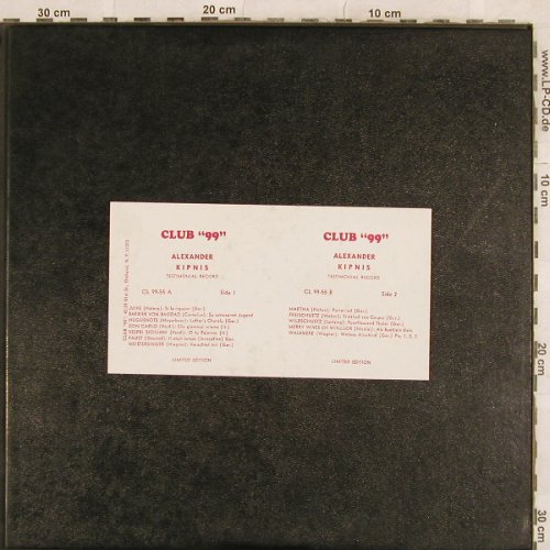 Kipnis,Alexander: Testimonial Record, Lim.Ed., Club 99(CL 99-55), US,  - LP - L4546 - 9,00 Euro
