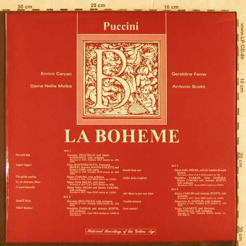 Puccini,Giacomo: La Boheme, hist rec., SAGA (7002), UK, 1972 Typ: LP Best.-Nr.: L4571 Preis: 5,00 Euro