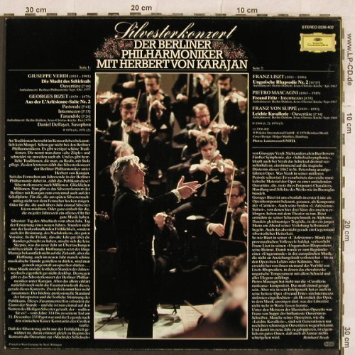 Karajan,Herbert von &BerlinerPhilh.: Silvesterkonzert, D.Gr. (2536 402), D, 1978 Typ: LP Best.-Nr.: L4573 Preis: 5,00 Euro