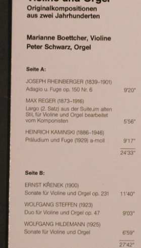 V.A.Violine und Orgel: Originalkompos.a. zwei Jahrh., Marus / EMI(308 531), D, 1984 - LP - L4587 - 9,00 Euro