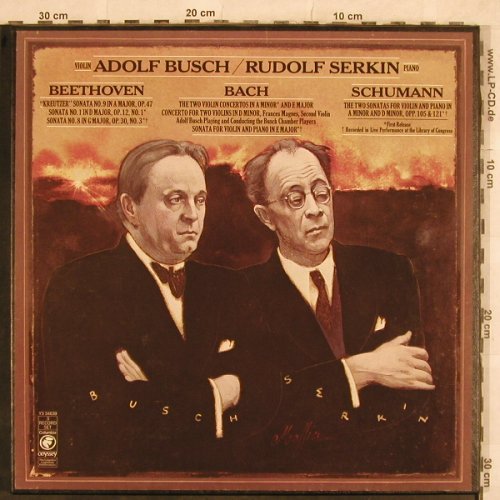 Busch,Adolf & Rudolf Serkin: Beethoven,Bach, Schumann, Box, Columbia/Odyssey(Y3 34639), US, 1977 - 3LP - L4611 - 15,00 Euro