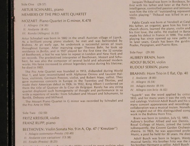 V.A.Age of the Great Instrumentalis: Six Chamber Music Masterpieces, Seraphim (IC-6044), US Typ: 3LP Best.-Nr.: L4617 Preis: 9,00 Euro
