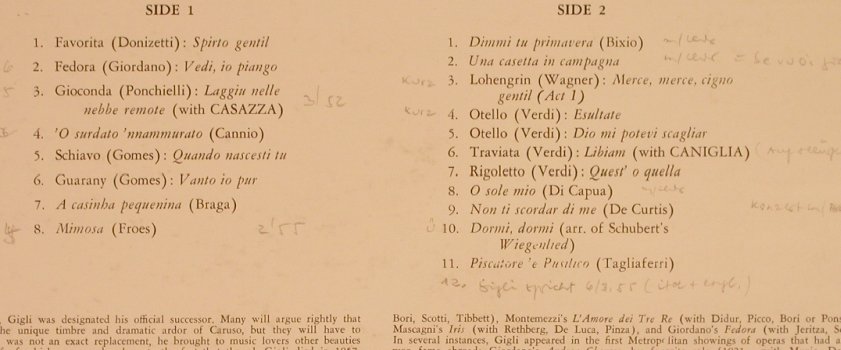 Gigli,Beniamino: Recital, woc, Scala(856), US,  - LP - L4630 - 5,50 Euro